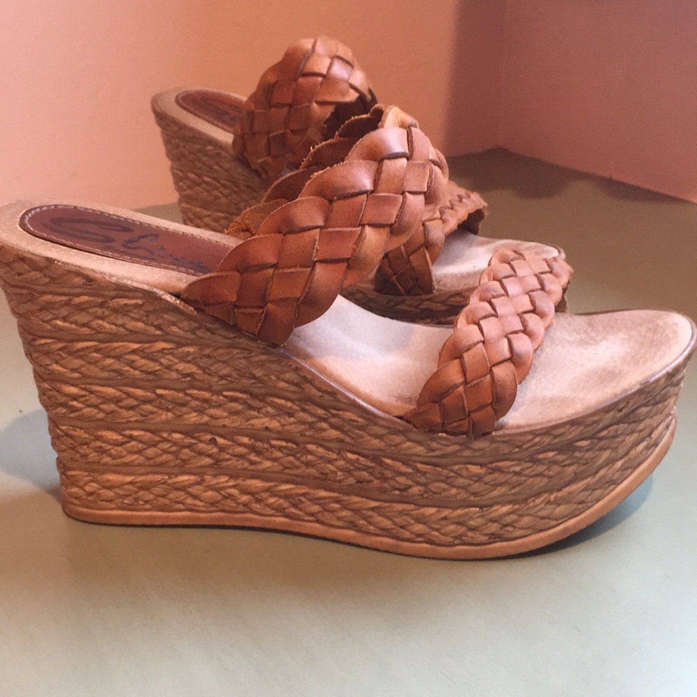 Boho braided wedges